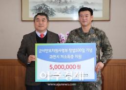 과천시 군사안보지원사령부 기부금 전달 받아