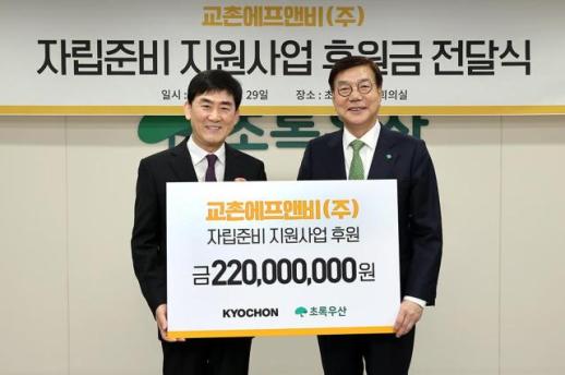 교촌치킨, 자립준비청년 후원금 2억2000만원 전달