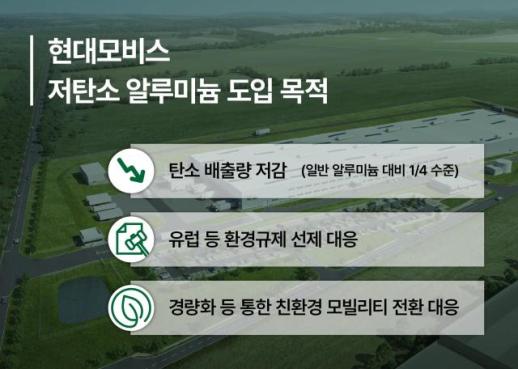 기술력에 친환경까지 더했다…현대모비스, 저탄소 알루미늄 주요 부품에 적용