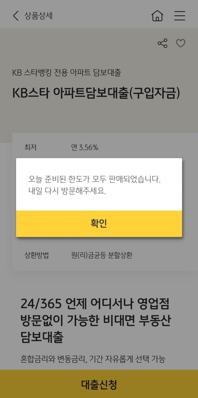 국민은행, 모바일 아담대 접수 폭증…내일 다시 방문