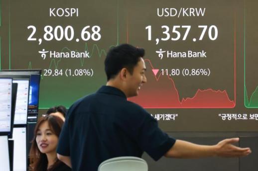 코스피 10개월 만에 2800선 터치…이틀 연속 강세