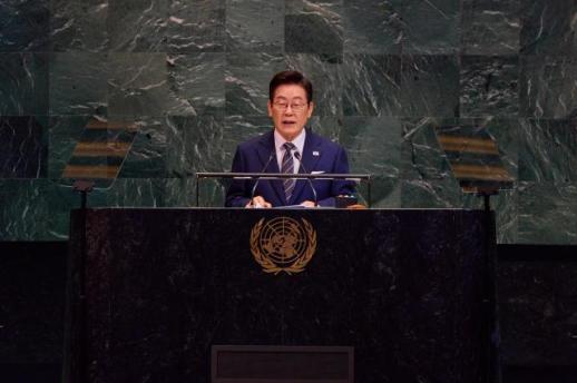 李在明在联大发表讲话 主张以对话终结半岛对抗