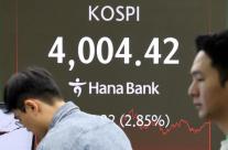 코스피, 2.85% 하락 마감…대형주 약세 지속