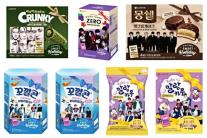 롯데웰푸드, 엔하이픈·투어스와 협업 과자 5종 선봬…랜덤씰 1종 포함