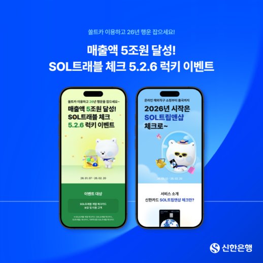 신한은행, SOL트래블 체크카드 이용액 5조원 돌파 기념 이벤트