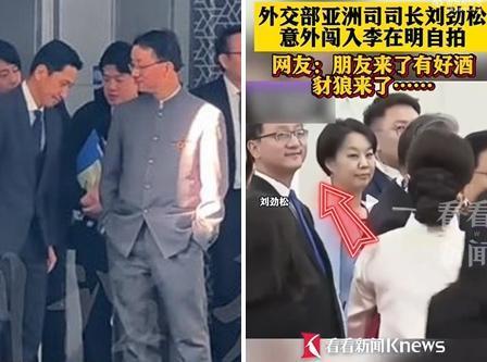 插兜司长刘劲松中韩首脑会晤意外抢镜引发热议