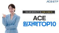 한투운용, ACE 원자력TOP10 ETF, 3개월 수익률 42% 1위