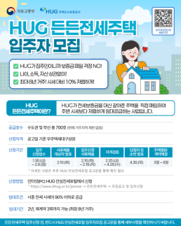 HUG, 든든전세주택 9차 모집…수도권·부산 700호 공급