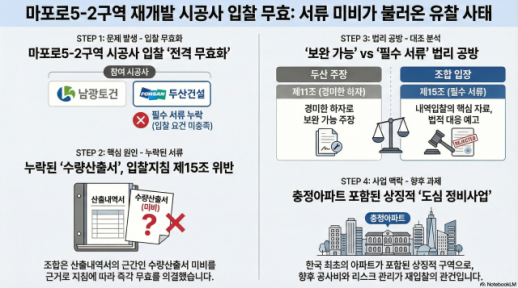 두산건설 서류 미비 판단에 입찰 무효…마포로5-2지구, 재입찰 추진