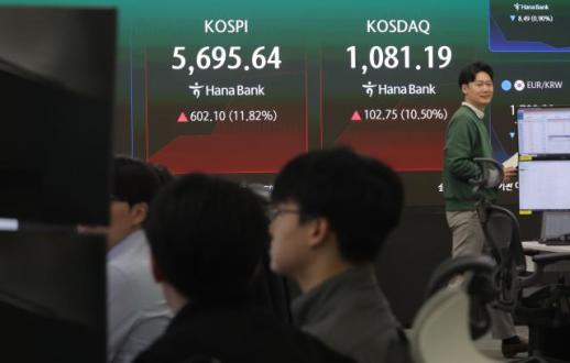 South Korean stocks roar back, up 12% on opening bell