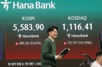 코스피, 9.63% 급등해 5583.90 마감…원·달러 환율은 1468.1원