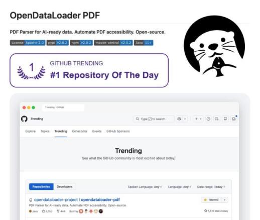 오피스 기업에서 AI 인프라로…한컴, PDF 기술로 깃허브 트렌딩 1위