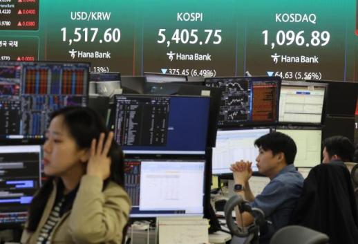 코스피, 중동 리스크에 6%대 급락…5405.75 마감