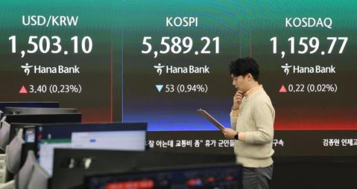 코스피, 중동 불확실성에 0.85% 내린 5594.06 출발