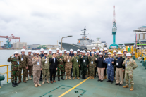 HD현대重, 외국무관단에 K-함정 공개…글로벌 수주 전면전