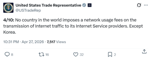 Digital flashpoint: Koreas network fee concept draws renewed U.S. scrutiny