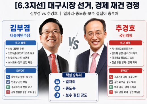 [6·3지방선거 대구] 보수의 심장서 벌어지는 경제 재건 경쟁