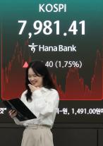 8천피까지 단 18.59포인트…코스피, 종가 사상 최고치 7981.41로 마감