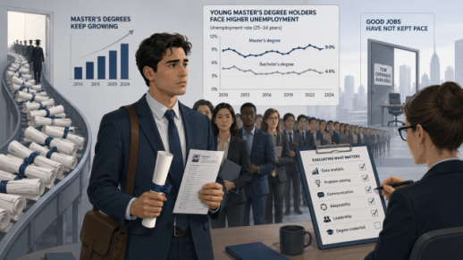 High Unemployment Rates Persist for U.S. Workers Under 35 with Masters Degrees