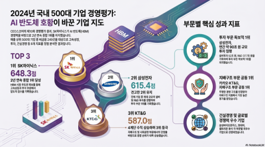 SK하이닉스, 삼성전자 제치고 2년 연속 경영평가 1위…반도체 슈퍼사이클 영향