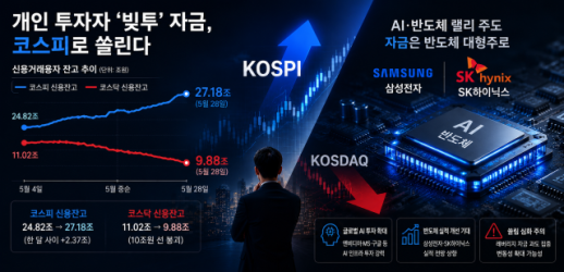 Investors Shift to KOSPI Amid Semiconductor Rally, KOSDAQ Margin Balance Falls Below 10 Trillion Won
