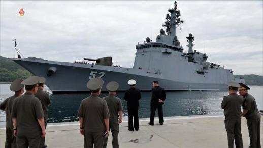 Kim Jong Un Observes Naval Trials of New Destroyer Ganggeonho