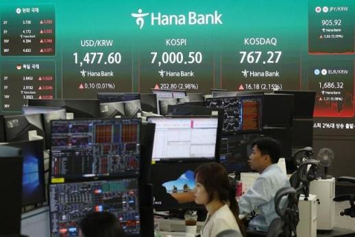 코스피, 7000선 재탈환… 알파벳 AI 훈풍에 반도체 투톱 급등