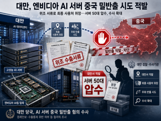 대만서 엔비디아 AI 서버 중국 밀수 시도 적발…직원·업체 관계자 구금