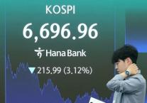코스피, 美 반도체 약세 여파 2%대 하락 출발…장중 4%대 낙폭
