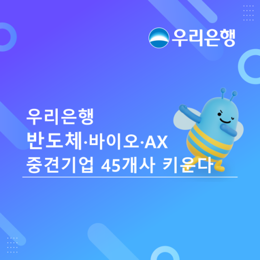 우리은행支持45家有潜力的中型企业，每家最高可获3亿韩元