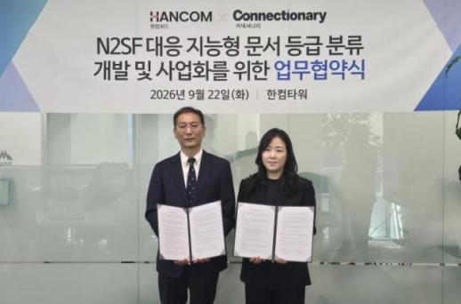 한컴위드, 커넥셔너리 손잡고 AI 분류 체계 설계…데이터 보안 전주기 구축