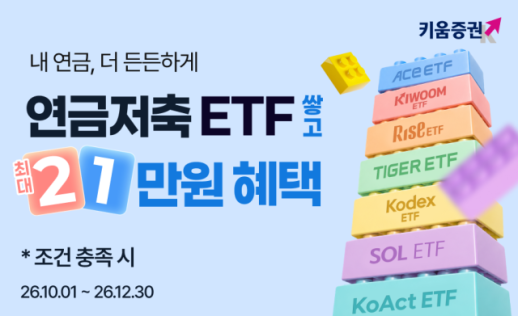 키움증권, 연금저축으로 ETF 사면 상품권 최대 21만원 쏜다