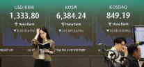 코스피, 3.65% 하락 6384.24 마감…외인 순매도에 삼전닉스 4%대 약세