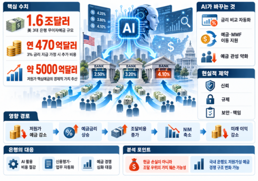 [AI시대 대격변] AI가 예금까지 옮긴다…美은행 5000억달러 흔들 에이전트 뱅크런 경계