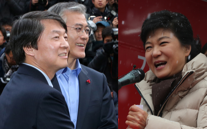 <韩国第18届总统选举> 文与安合流同赴釜山，朴守首尔主攻中间派