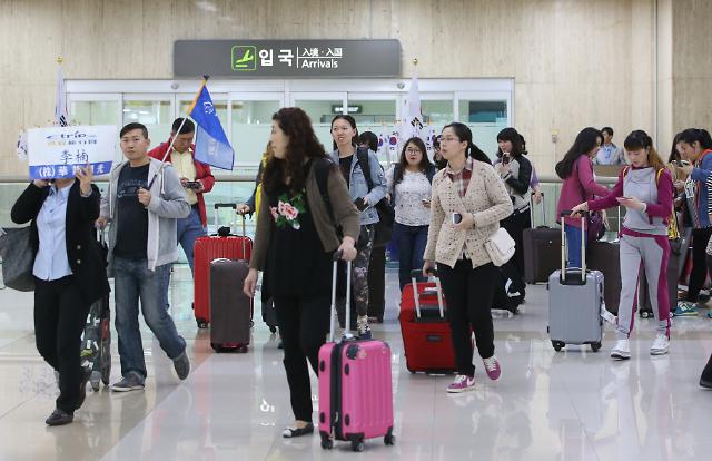 韩国迎来劳动节中国游客入境高峰