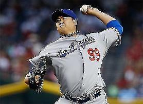 Dodgers starting pitcher Ryu Hyun-jin watches match between S. Korea and Russia
