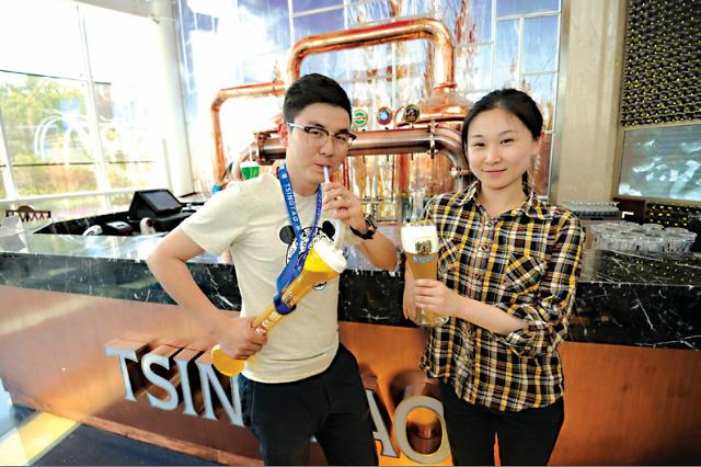 중국 칭다오 원예박람회, "꽃 향기와 함께 맥주를 즐겨요"