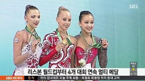Rhythmic gymnast Son Yeon-jae wins 3 bronzes at Dundee World Cup