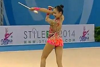 Son Yeon-jae places 4th in individual all-around at 2014 World Rhythmic Gymnastics Championships