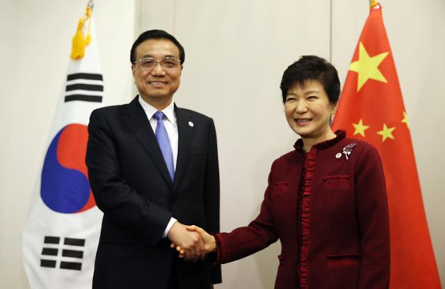朴槿惠会见中国总理李克强  望FTA能早日签署