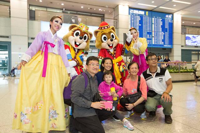 乐天世界仁川机场举行活动 欢迎中国游客