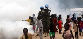 South Korean soldiers disinfect refugees camp in South Sudan 