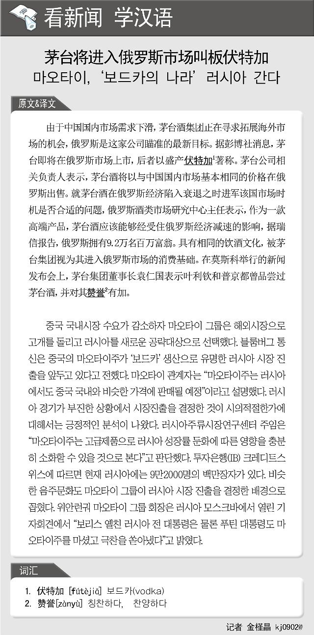 [看新闻学汉语] 茅台将进入俄罗斯市场叫板伏特加
