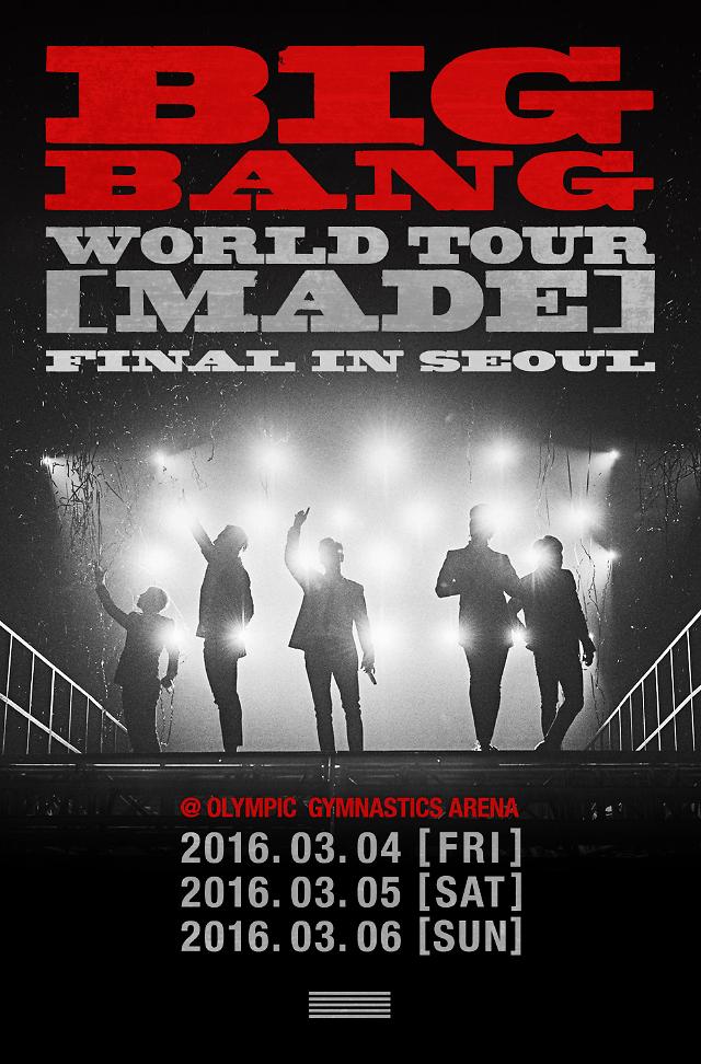 BigBang to end world tour with encore performances in Seoul