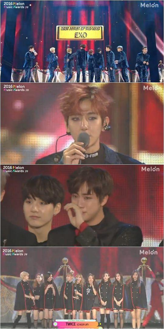2016 MelOn Music Awards昨日在韩举行  EXO防弹少年团TWICE分获大奖