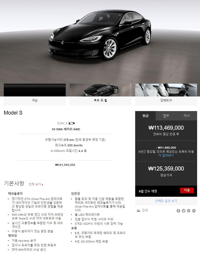 Tesla starts online sale of Model S for S. Korean consumers