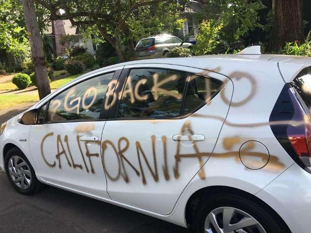 Vandalism on Californian couple as many Californian transplants drove up Real Estate price