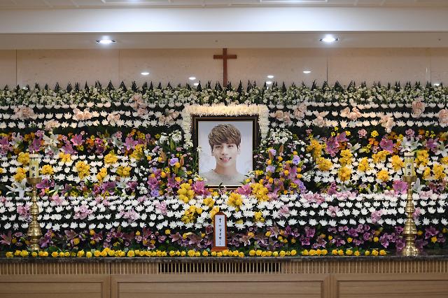 故ジョンヒョンの葬式場 Shinee のメンバー4人が喪主に