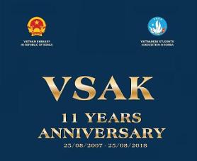 Kỷ niệm 11 năm thành lập Hội Sinh viên Việt Nam tại Hàn Quốc VSAK 25/08/2007 – 25/08/2018